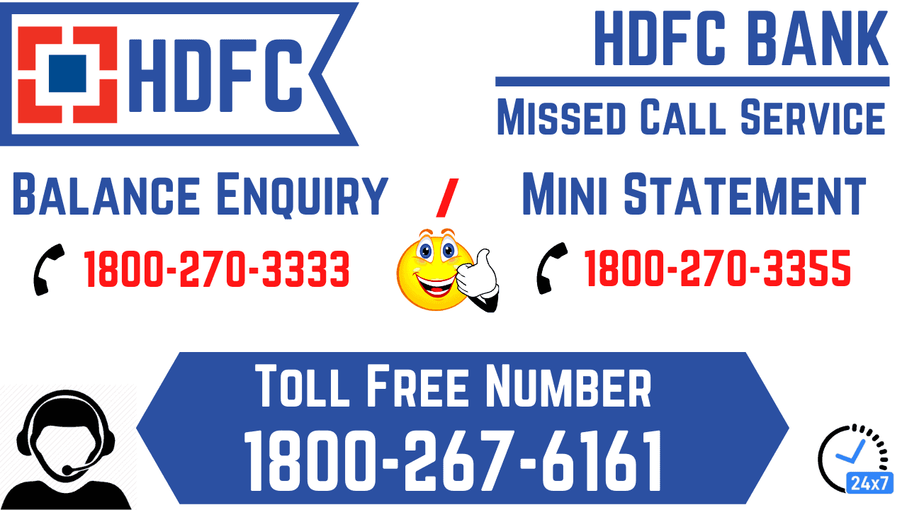hdfc bank balance enquiry number