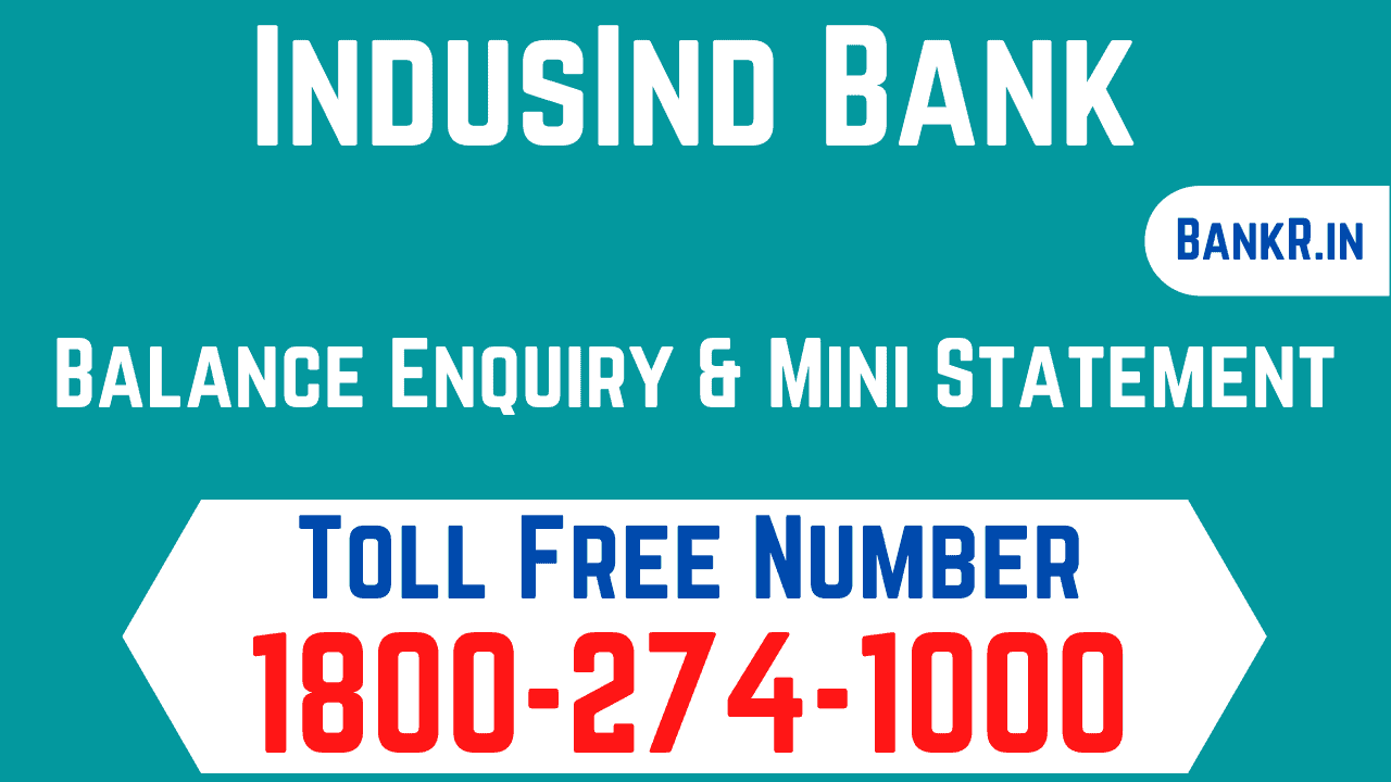 indusind bank balance enquiry number