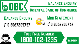oriental bank of commerce balance enquiry number