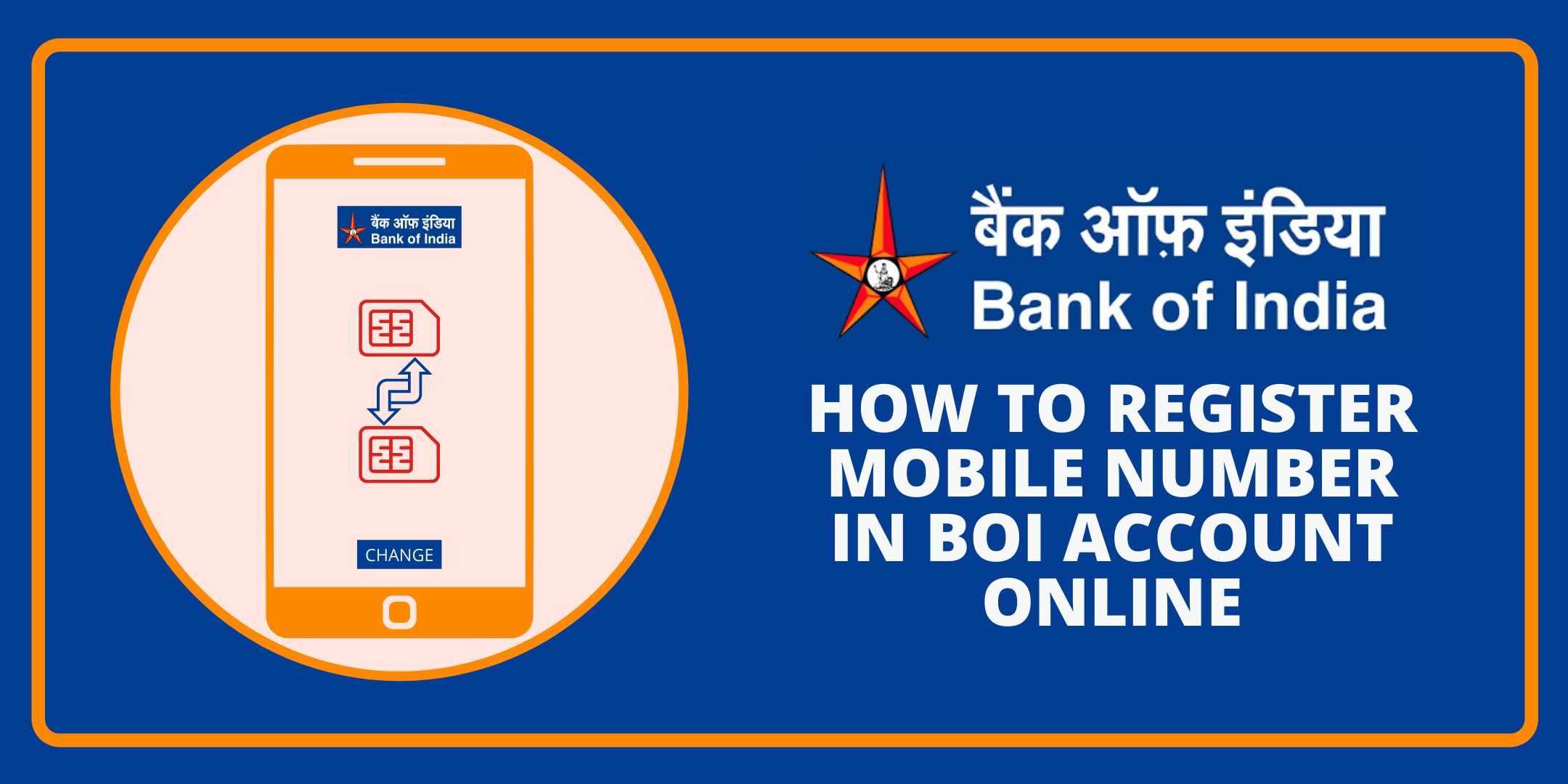 register change mobile number in bank of india